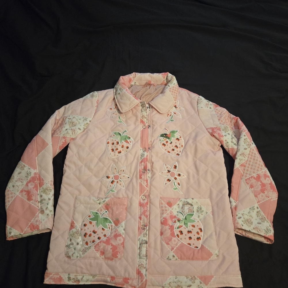 Dolls Kill Pink Strawberry Shortcake Patchwork Jacket